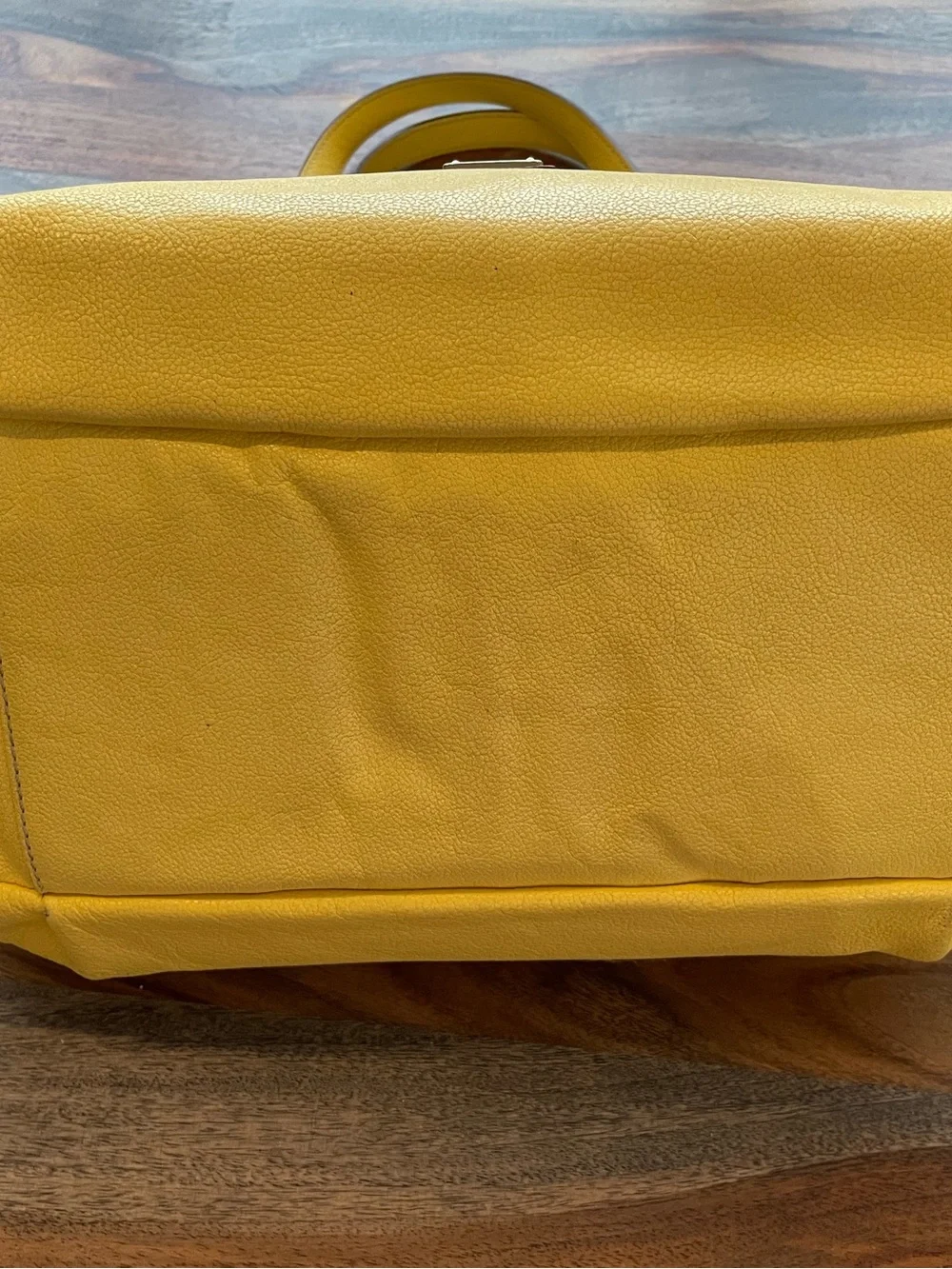 Dooney & Bourke Yellow Leather Satchel with Front Zip Pocket